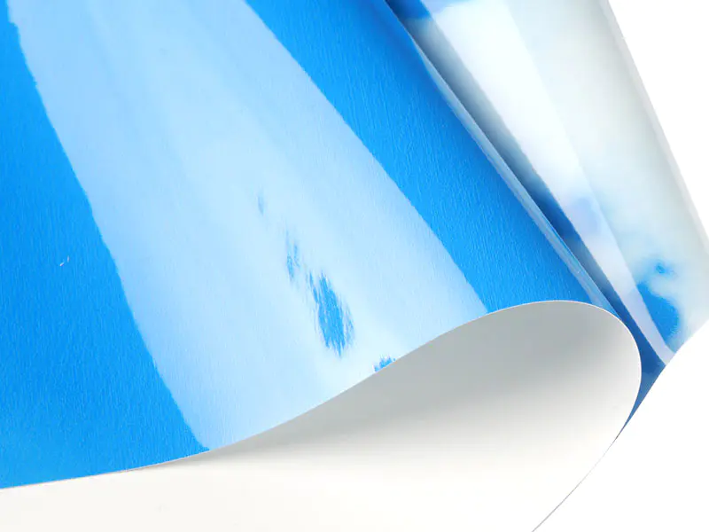 Blå stripet PVC strekk takfilm-20